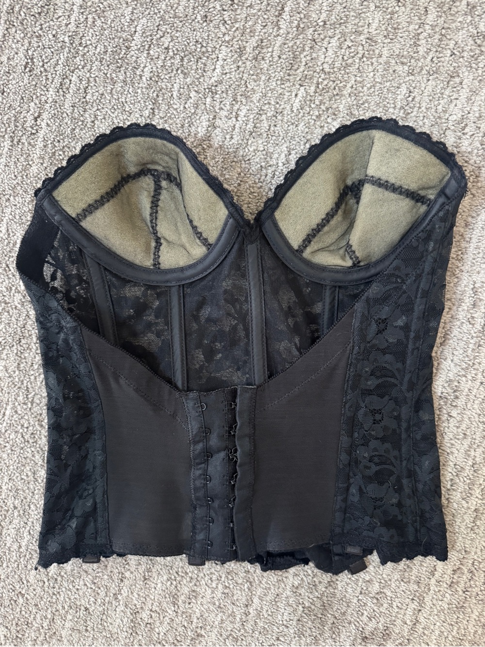 Vintage Black Lace Bustier Corset Top - Private Moments 32B - Picture 4 of 8